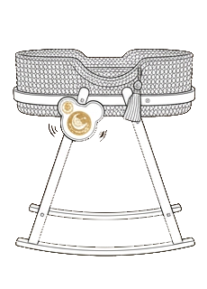 Mini-Simulator mit ROCK your BABY an Babywiege.